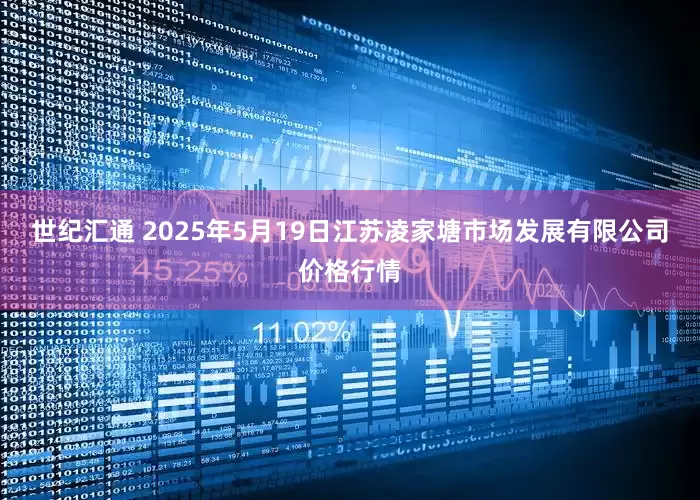 世纪汇通 2025年5月19日江苏凌家塘市场发展有限公司价格行情